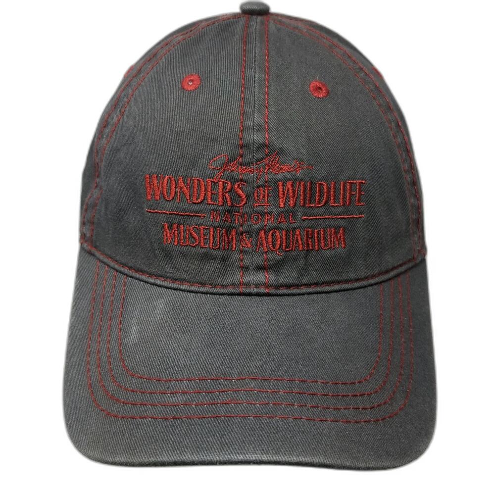 Prairie Mountain Johnny Morris Wonders Wildlife Baseball Cap Gray Red OSFM Hat